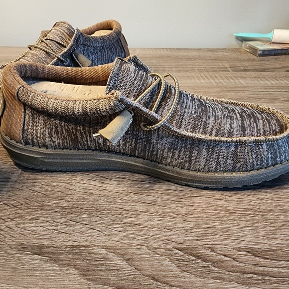 Hey Dude Wally Sport Knit Tan Mens Size 8 Casual Loafer Comfort Shoes - Picture 4 of 11